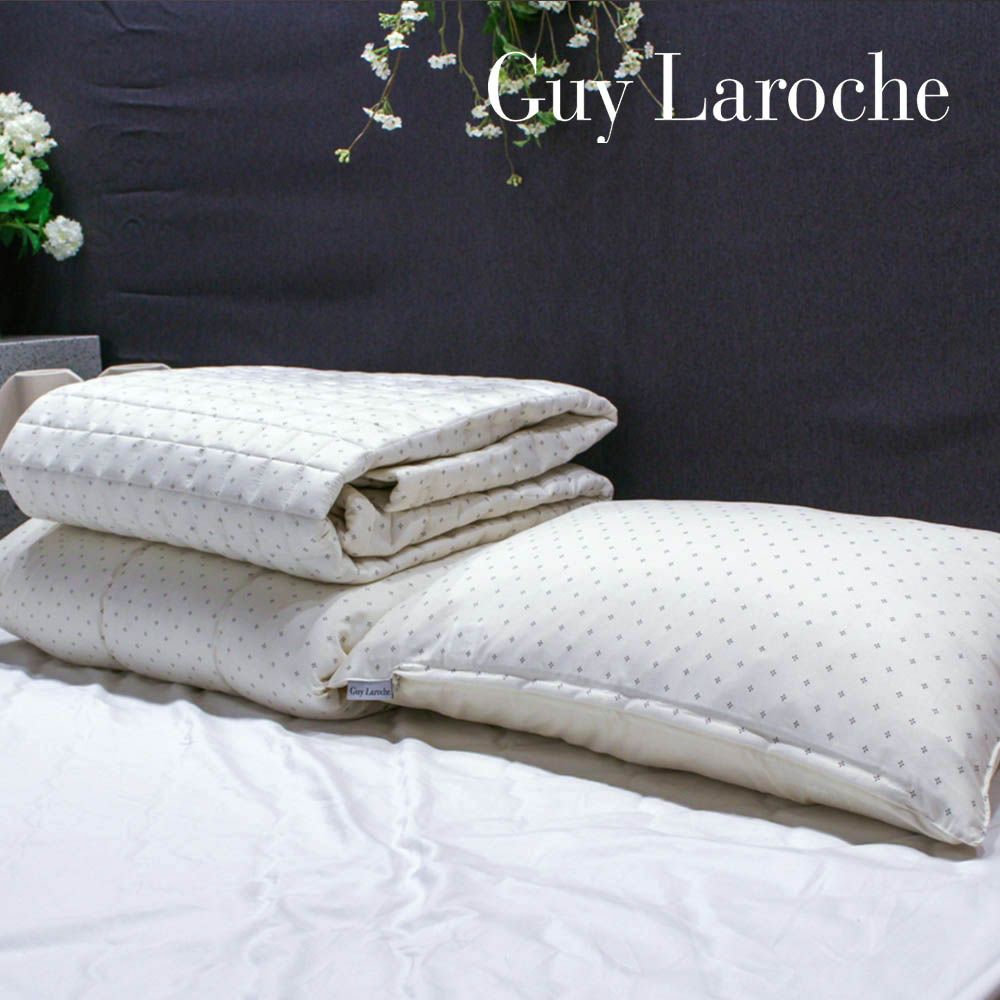 Guy Laroche Semi-Micro Fiber CreamSand Comforter High Density Quilted Premium Bedding Set for All Seasons _ Made in Korea